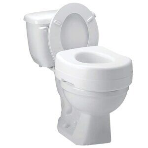 Carex Economy White Plastic Raised Toilet Seat 5" Height up‎ to 300 lbs